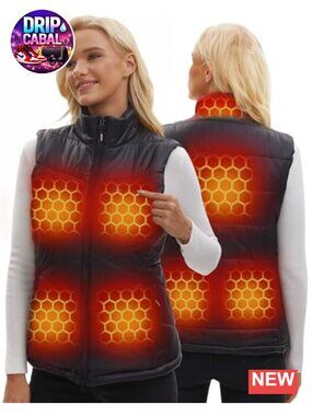 Heated Puffer Vest Graphene Enhanced 12V Battery Powered Sleeveless Winter